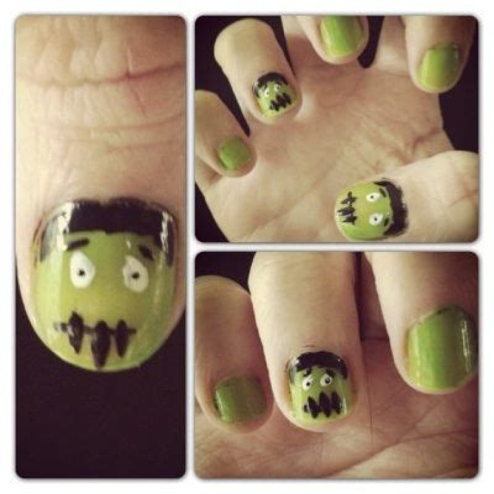 13 days of spooktacular nails: Day 3 Frankenstein nails