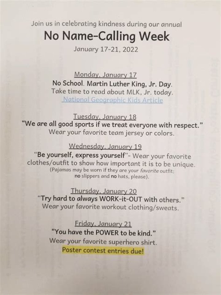 Battle bullying: Participate in No Name-Calling Week